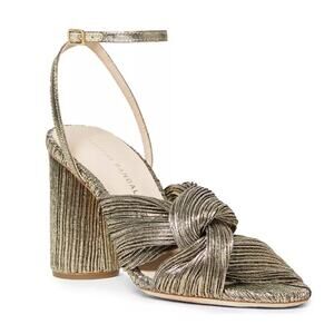 Loeffler Randall Metallic Reed Pleated Twist Heels Sz. 12